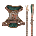 Load image into Gallery viewer, Trail & Glow Tweed Dog Harness & Lead Set - Colour Drops - Heritage Plaid: M