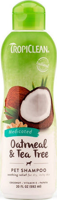 Load image into Gallery viewer, TropiClean Medicated itch relief Oatmeal and Tea Tree Shampoo For Dogs