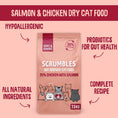Load image into Gallery viewer, Scrumbles Dry Cat Food Adult Salmon 750g
