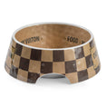 Load image into Gallery viewer, Tan Checker Chewy Vuiton Bowl - 3 Sizes!! Dog Bowls: Medium