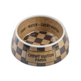 Load image into Gallery viewer, Tan Checker Chewy Vuiton Bowl - 3 Sizes!! Dog Bowls: Small