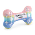 Load image into Gallery viewer, Pink Ombre Chewy Vuiton Bone Squeaker Dog Toy: Large
