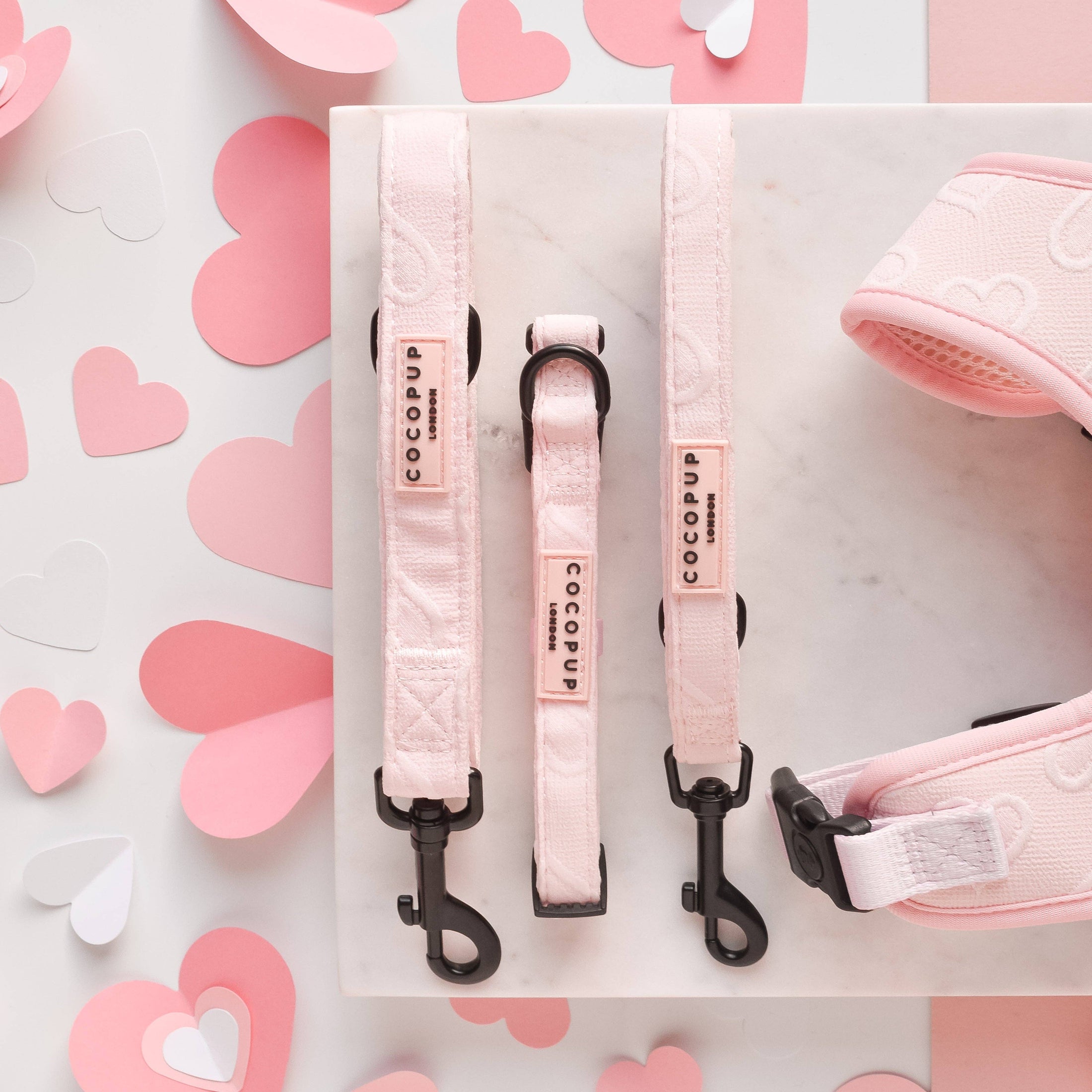 Luxe Dog Leash - Baby Pink Heart