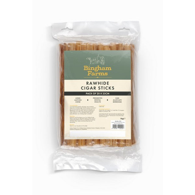 Bingham Farms 25cm Rawhide Cigar Sticks 20 Pk [SNG] 1kg