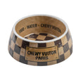 Load image into Gallery viewer, Tan Checker Chewy Vuiton Bowl - 3 Sizes!! Dog Bowls: Small

