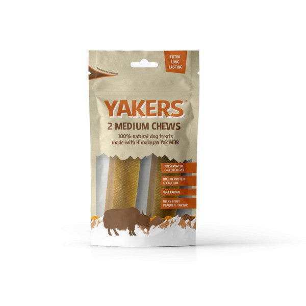 Yakers Dog Chew Medium Natural Dental Treats for Dogs 2-Pack
