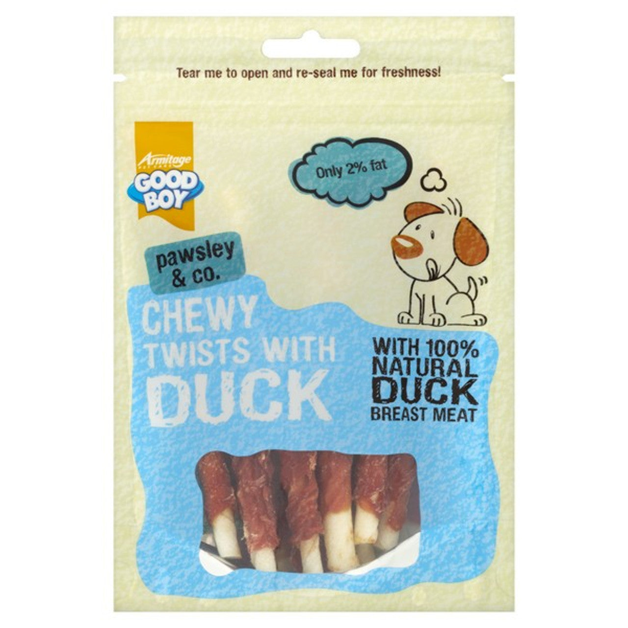 Good Boy Pawsley & Co Chewy Twists with Duck 90g Case of 10