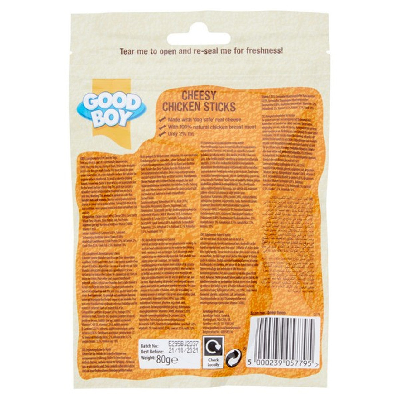 Good Boy Pawsley & Co Chicken & Cheese sticks 80g Case of 10