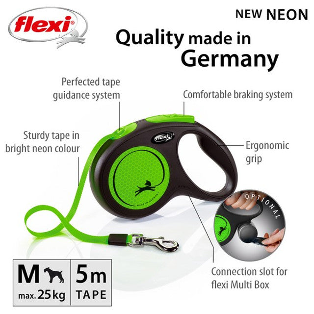 Flexi New Neon S Tape 5m Green