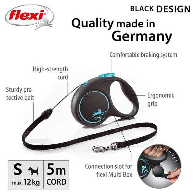 Flexi Black Design Cord 5m Blue