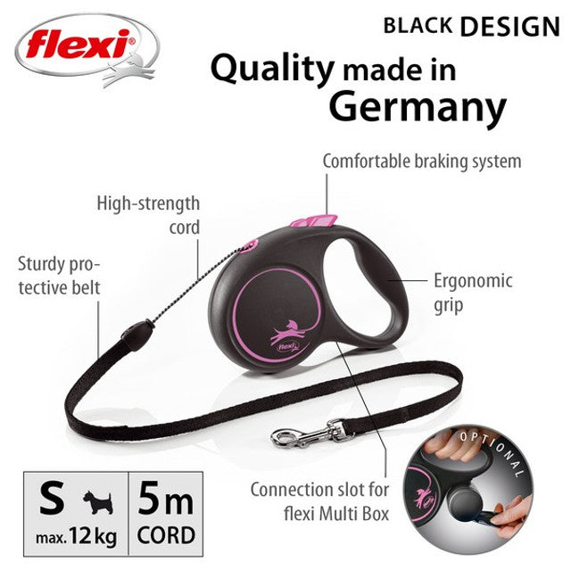 Flexi Black Design Cord 5m Pink