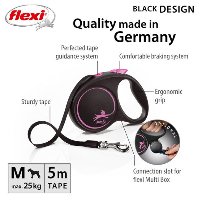 Flexi Black Design Tape 5m Pink