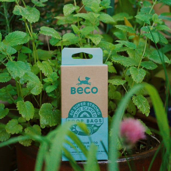 Beco Mint Scented Recycled Poop Bags Eco-Friendly Dog Waste Bags with Handles, 120 Pack