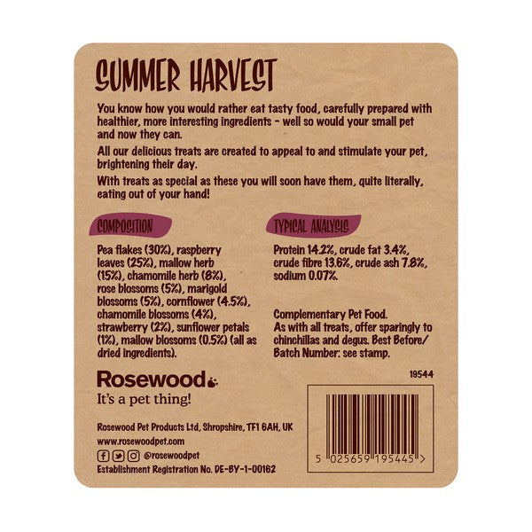 Rosewood Summer Harvest Mixed Vegetable Small Animal Treats, 150g, Case of 6