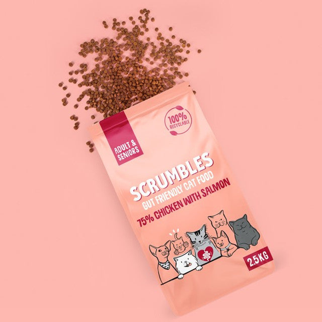 Scrumbles Dry Cat Food Adult Salmon 2.5kg