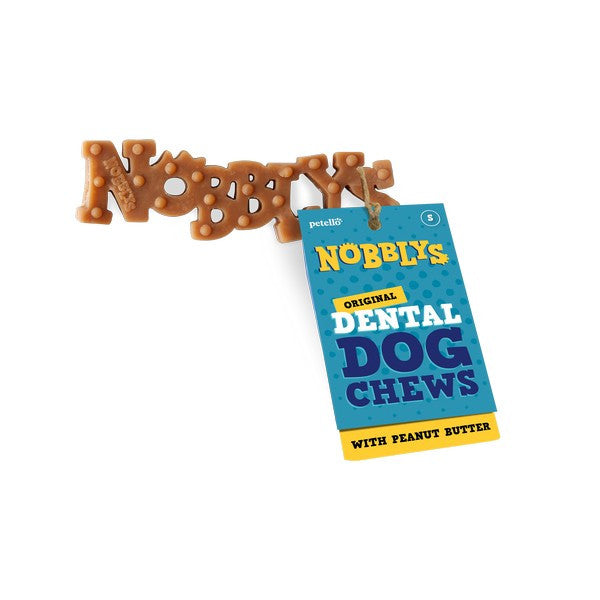 Petello Nobblys Peanut Butter Dog Chew Treats 15g Original Flavor, Healthy Dog Snack