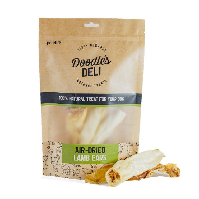Doodles Deli Air Dried Lamb Ears without Hair 100g Case of 8