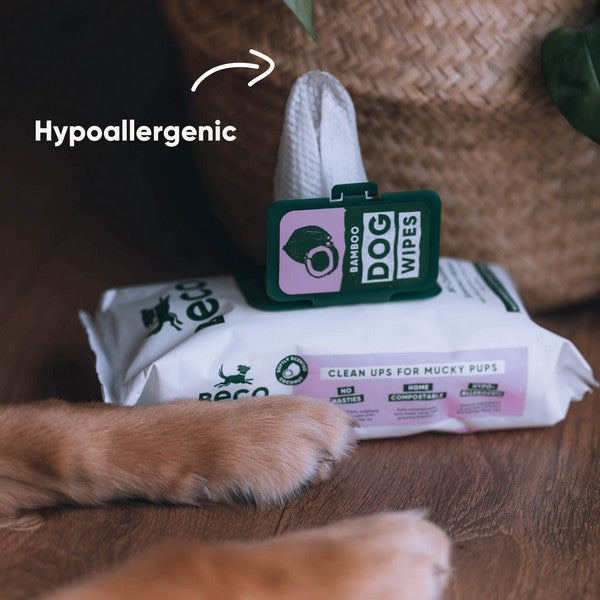 Beco Bamboo Dog Wipes Coconut Natural Biodegradable Pet Cleaning Wipes for Dogs