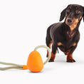 Load image into Gallery viewer, Beco Natural Rubber Pebble Slinger Toy Yellow Durable Fetch Dog Toy for Interactive Play
