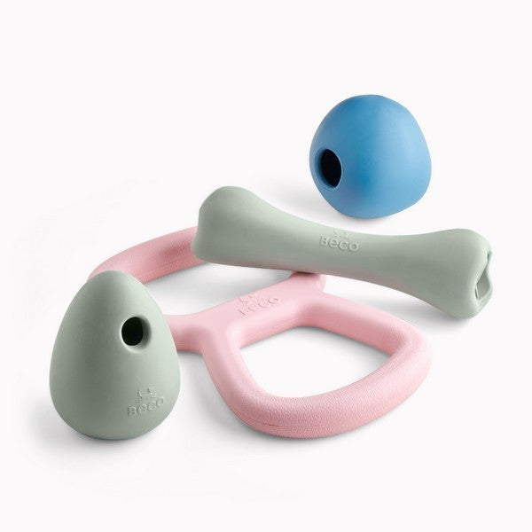 Beco Natural Rubber Chew Bone Green Durable Dog Toy for Teeth & Gums Eco-Friendly Pet Accessory