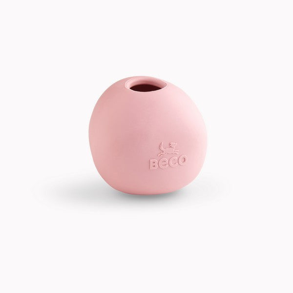 Beco Natural Rubber Ball Toy Pink Durable Dog Chew Toy for Small & Medium Dogs Non-Toxic Pet Play Accessory