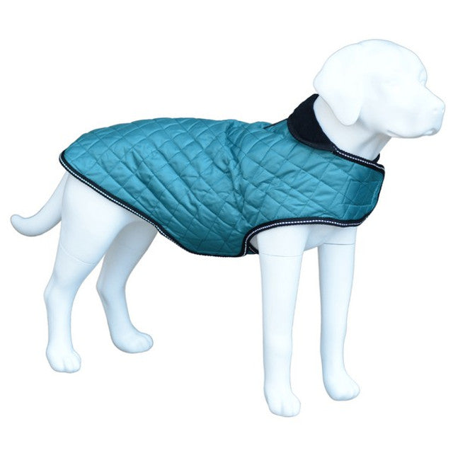Henry Wag Teal Quilted Dog Jacket Extra Small 35cm