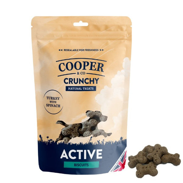 Cooper & Co Crunchy Biscuit Active Turkey with Spinach 135g