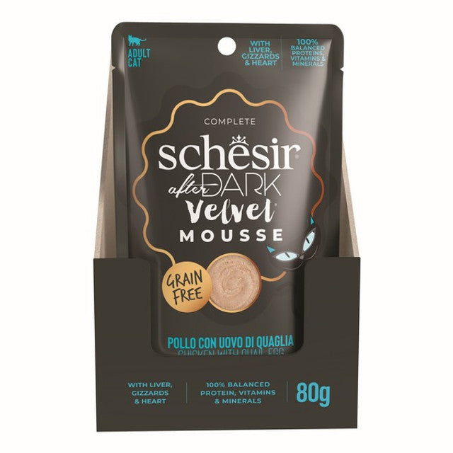 Schesir After Dark Velvet Adult Cat Chicken & Quail Egg 80g