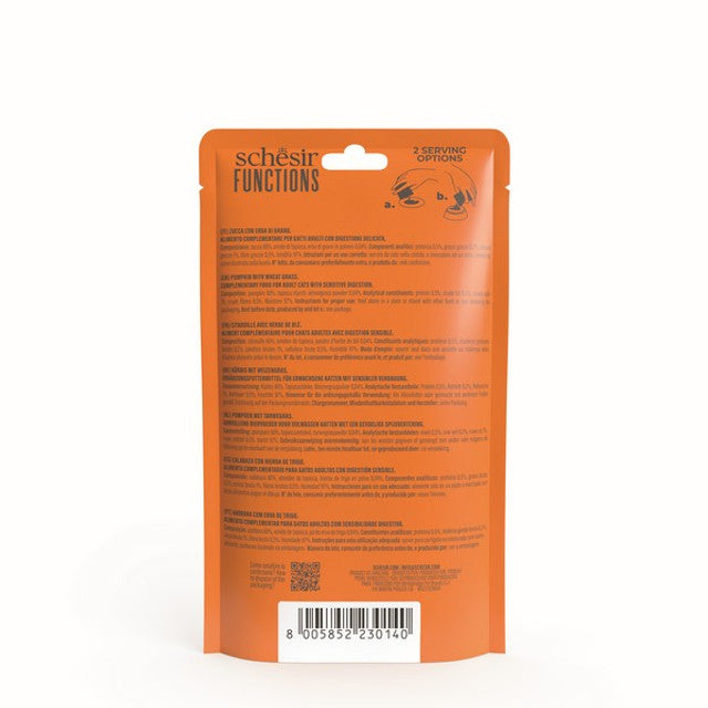 Schesir Functions Digestive Topper Adult Cat Pumpkin & Wheatgrass 40g Case of 12