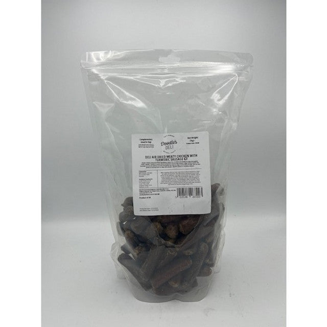 Doodles Deli Air Dried Meaty Chicken with Turmeric Sausage GF 1KG