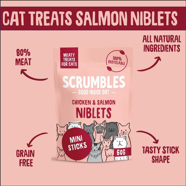 Scrumbles Salmon Niblets Treats 60g
