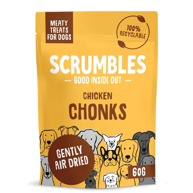 Scrumbles Chicken Chonks Meaty Treats 60g Case of 12
