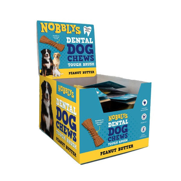 Petello Nobblys Tough Brush Dog Treats Peanut Butter Flavor 50g Chewy Durable Snack for Dogs