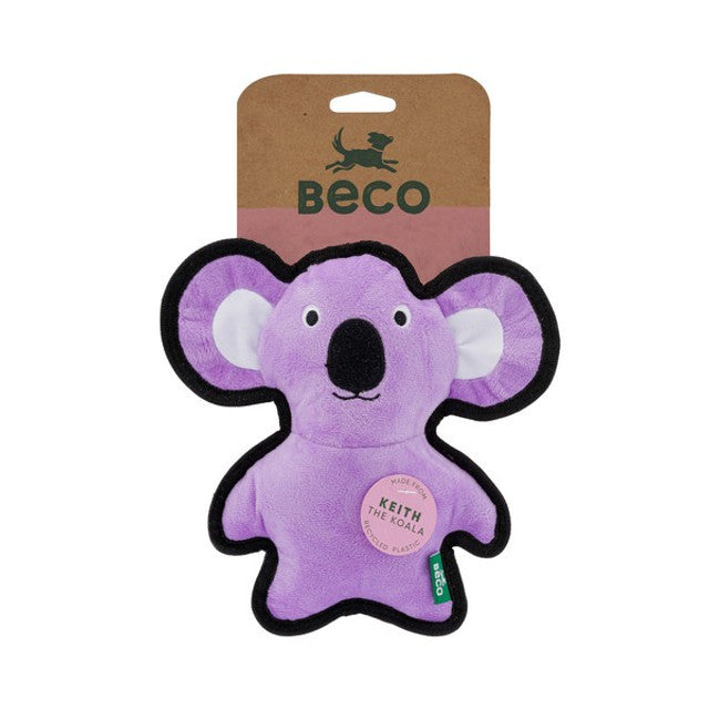 Beco Recycled Dog Toy Rough and Tough Koala Medium Durable Eco-Friendly Chew Toy for Dogs