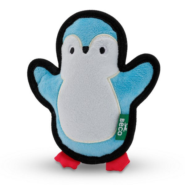 Beco Recycled Dog Toy Rough and Tough Penguin Small Eco-Friendly Durable Chew Toy for Dogs
