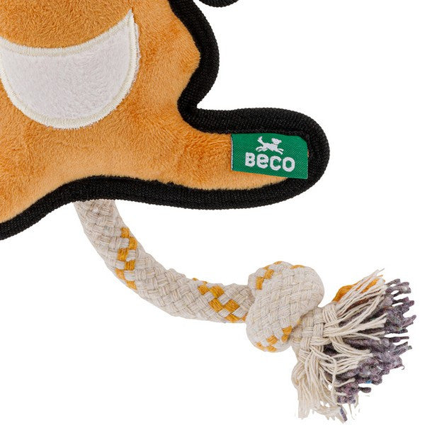 Beco Recycled Rough & Tough Kangaroo Dog Toy Medium Durable Eco-Friendly Chew Toy for Dogs