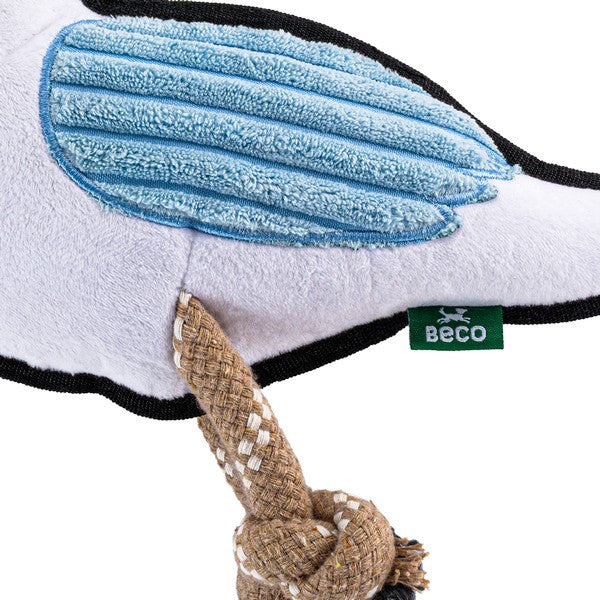 Beco Recycled Rough and Tough Seagull Medium Durable Eco-Friendly Dog Toy Chew Resistant, Safe for Pets