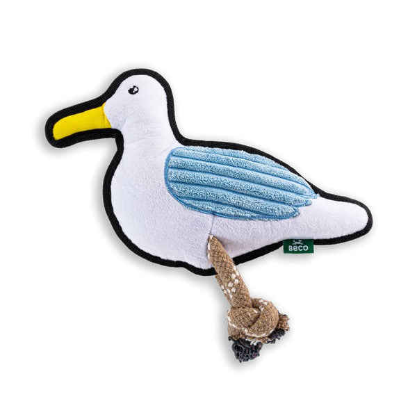 Beco Recycled Rough and Tough Seagull Medium Durable Eco-Friendly Dog Toy Chew Resistant, Safe for Pets