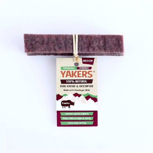 Yakers Cranberry Dog Chew Medium Natural Dental Treats for Dogs
