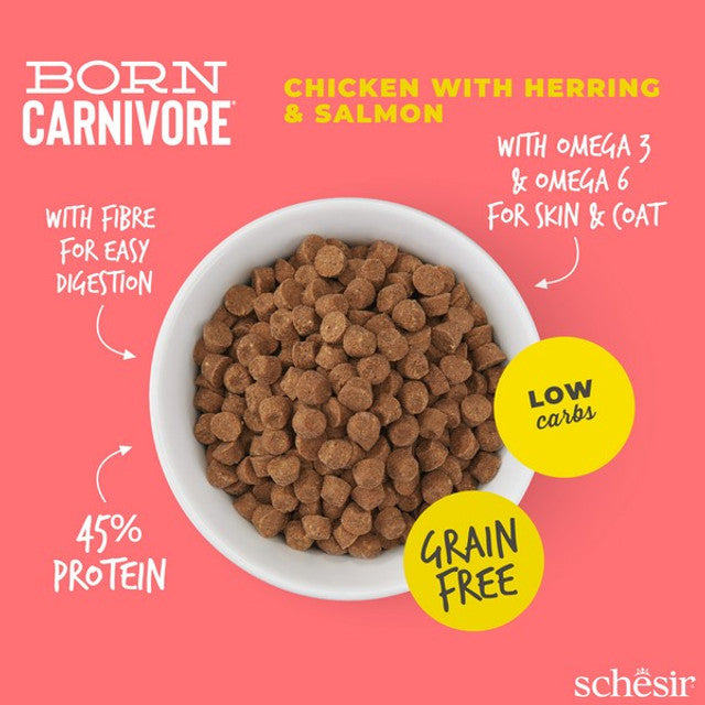 Schesir Dry Born Carnivore Chicken & Herring Adult 255g Case of 8