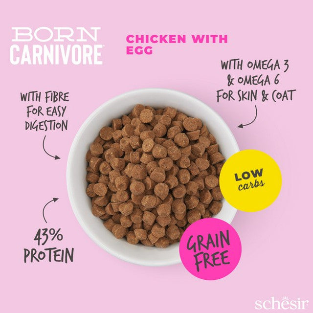 Schesir Dry Born Carnivore Chicken & Egg Baby 255g Case of 8