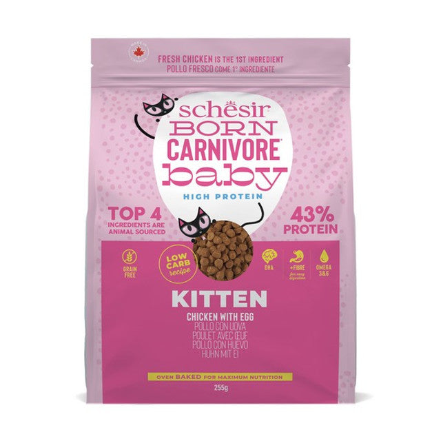 Schesir Dry Born Carnivore Chicken & Egg Baby 255g Case of 8