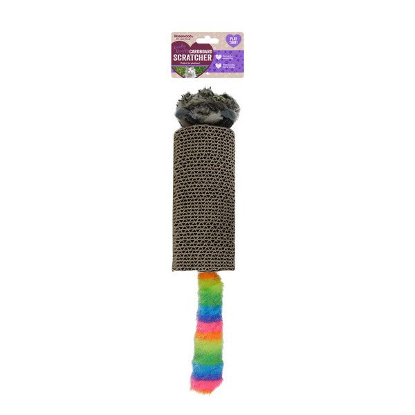 Rosewood Moody Moggy Cardboard Scratcher Durable Cat Scratching Pad & Lounge, Interactive Play Toy
