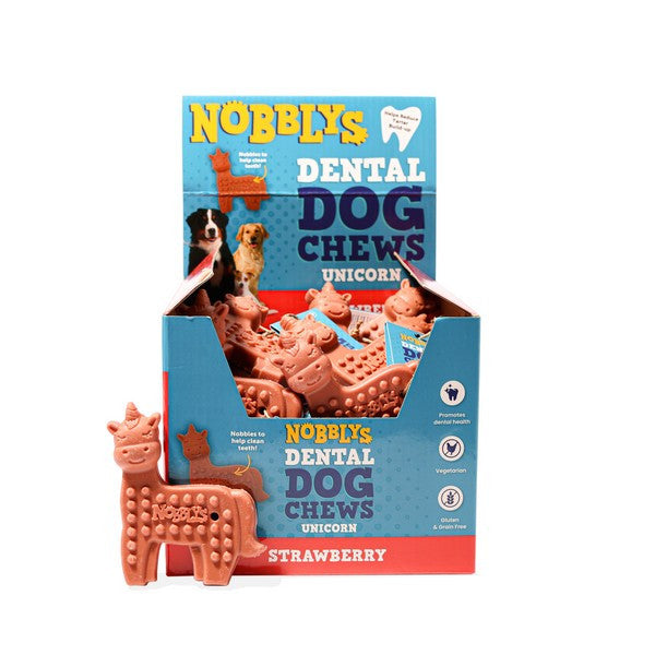 Petello Nobblys Animal Unicorn Strawberry Dog Treats 40g Fun Chew Snack