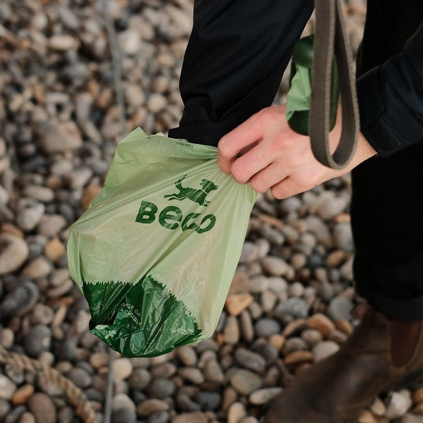 Beco Unscented Recycled Poop Bags with Handles Eco-Friendly Dog Waste Bags on a Roll, 60 Pack
