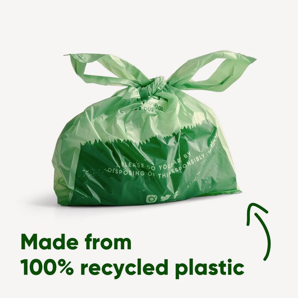 Beco Recycled Poop Bags Mint Scented with Handles 120 Pack Eco-Friendly Dog Waste Bags