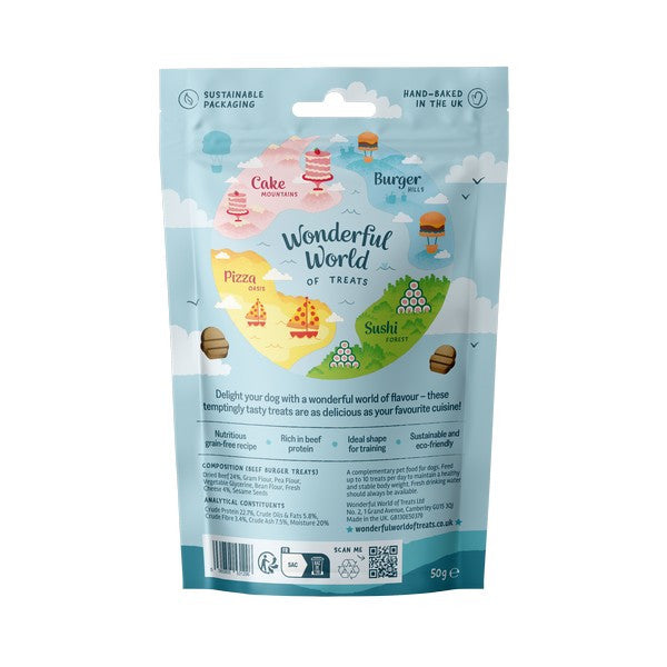 WWOT Premium Dog Treats Savory Beef Burger Snacks 50g Pack of 12