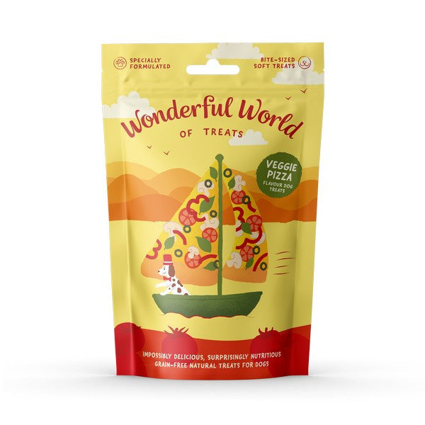 WWOT Veggie Pizza Dog Treats 50g Crunchy Healthy Snack for Dogs Cse 12