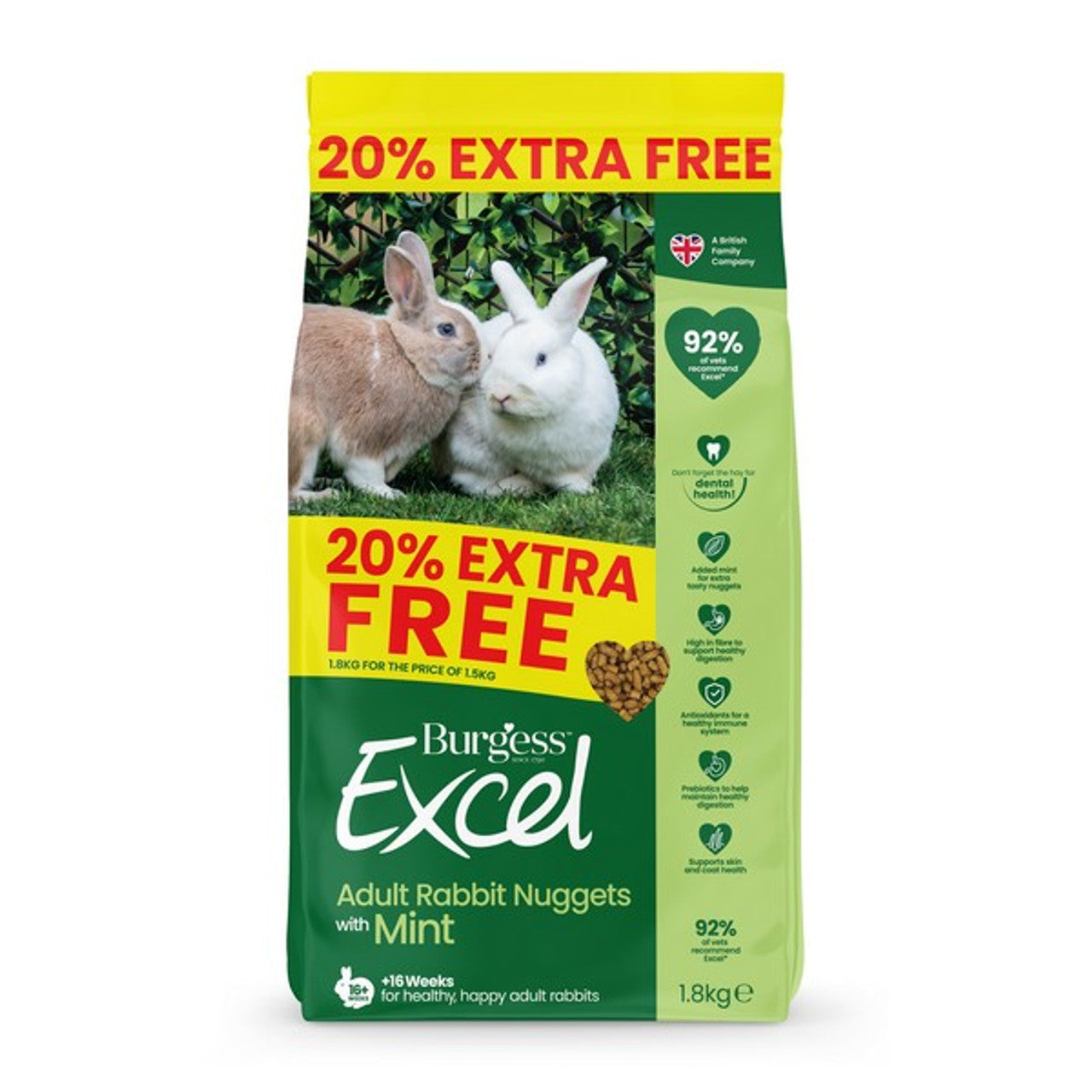 Burgess Excel Adult rabbit Nuggets with Mint