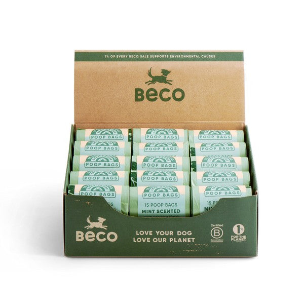 Beco Bags Scented Trash Bags 30 Single Rolls Loose Countertop Display Unit
